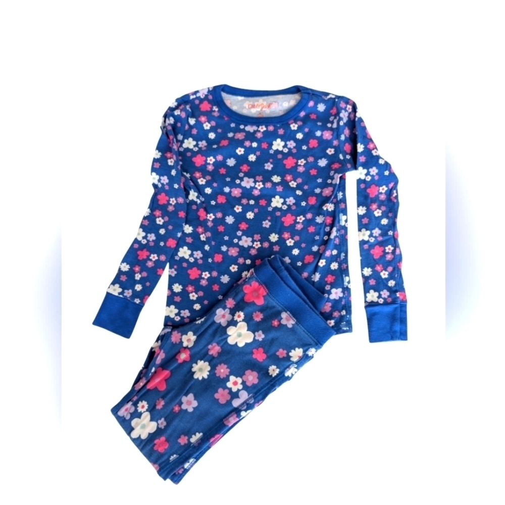 Cat & Jack Girls Long Sleeve Top and Pants Pajama Set Colorful Floral Size 6